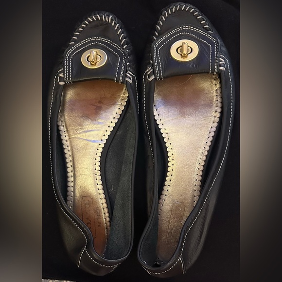 Coach Delila Flats with Gold Turn Lock - Picture 1 of 5